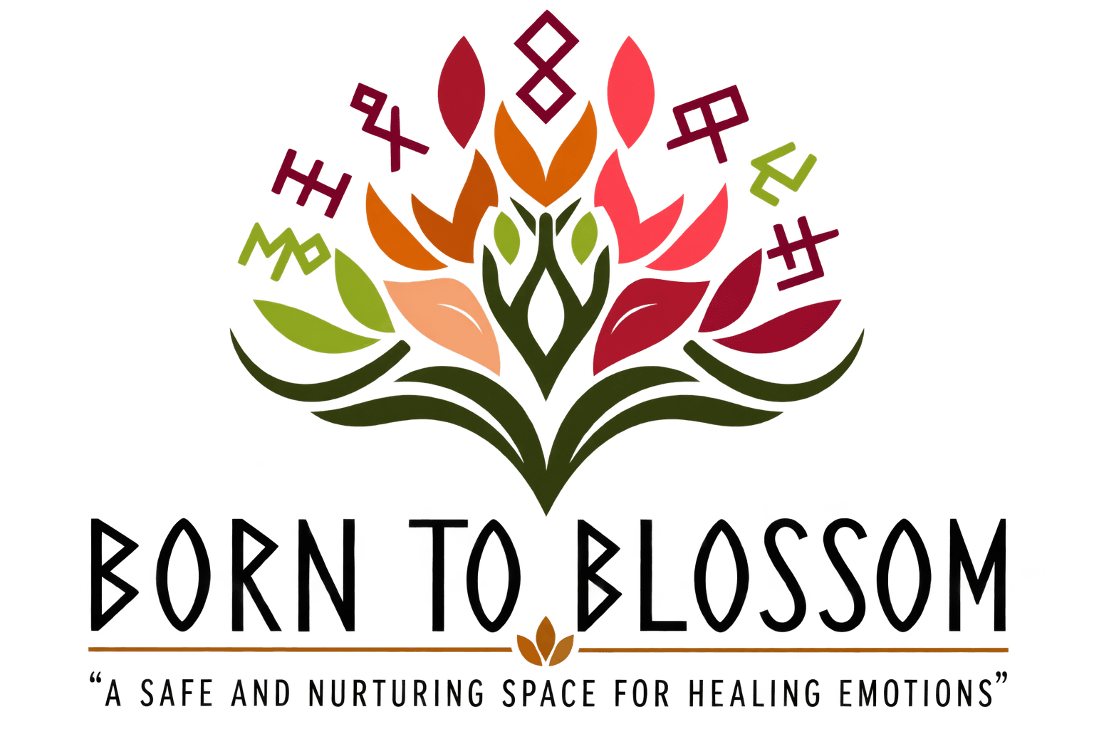 Born to Blossom logo — a safe and nurturing space for healing emotions